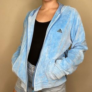 ♥️VELOUR BLUE ADIDAS JACKET♥️